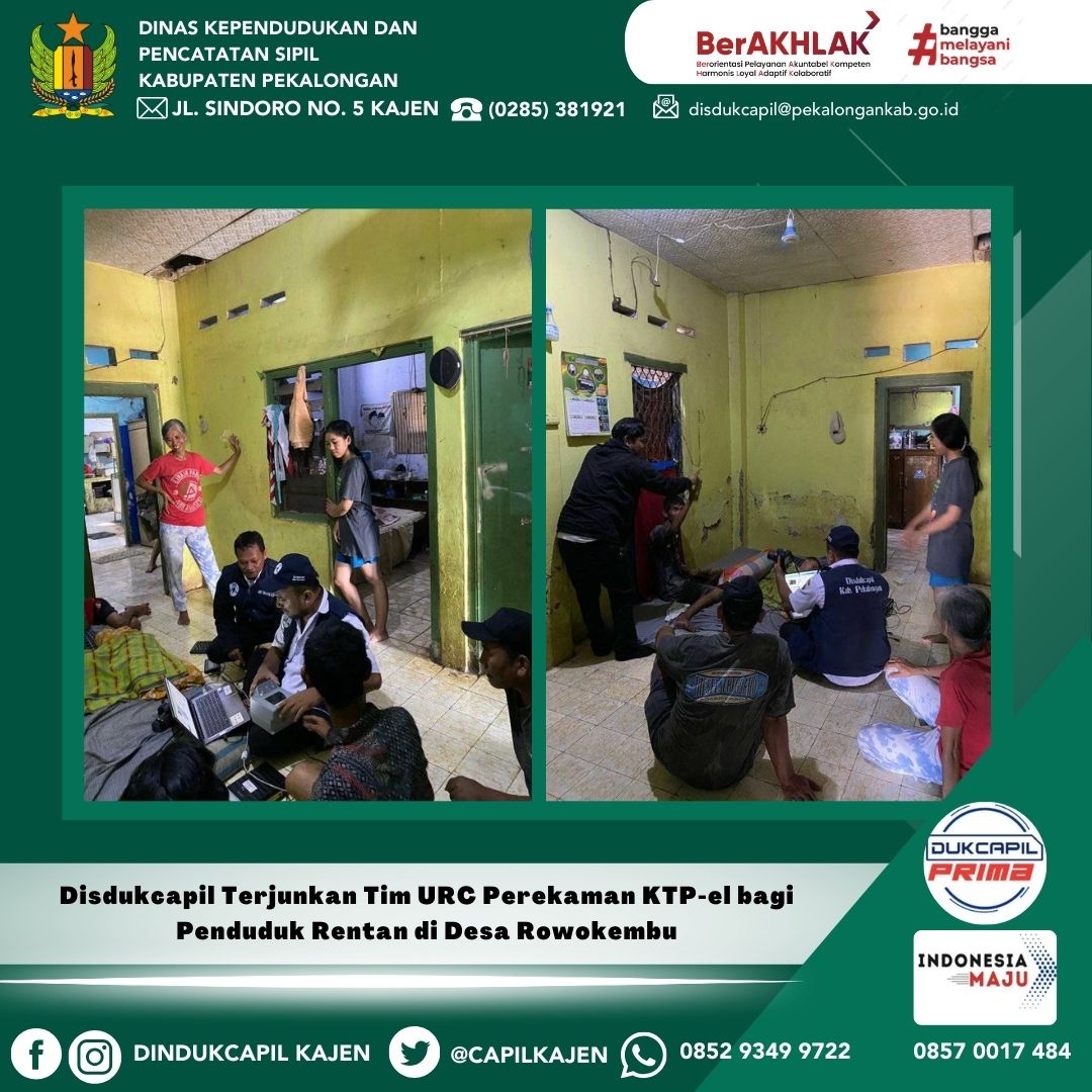 Disdukcapil Terjunkan Tim URC Perekaman KTP-el bagi Penduduk Rentan di Desa Rowokembu