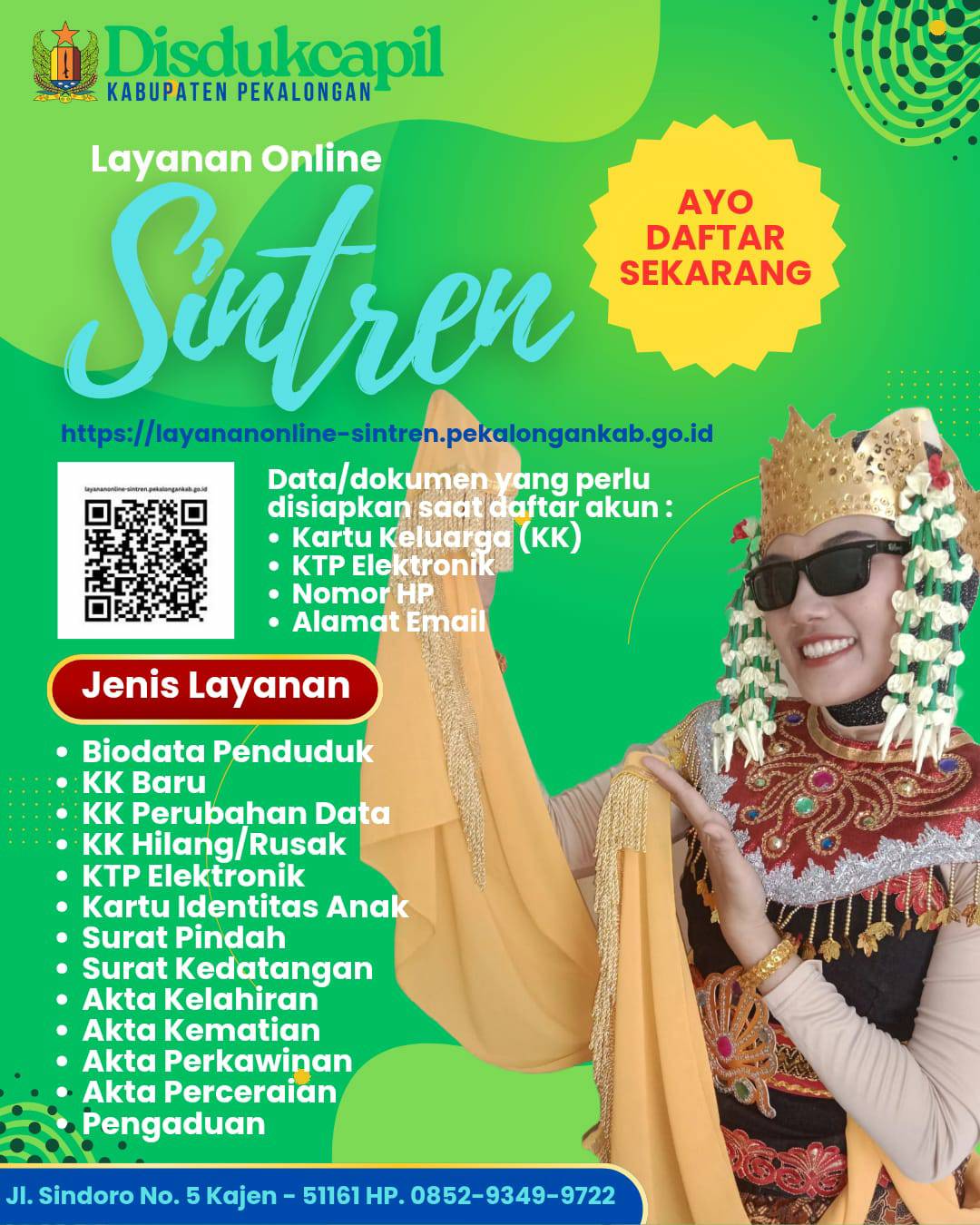 Disdukcapil Kabupaten Pekalongan Buka Layanan Online Melalui Sintren