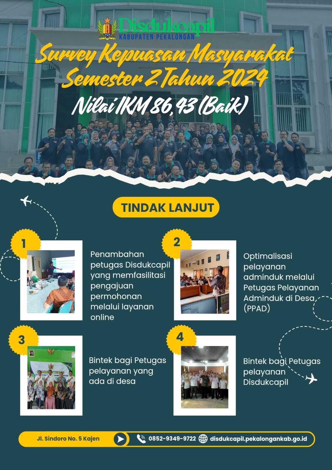SURVEY KEPUASAN MASYARAKAT SEMESTER 2 TAHUN 2024 NILAI IKM 86,43 (BAIK)