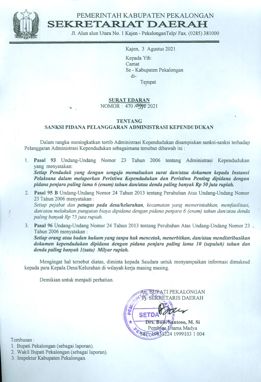 SANKSI PIDANA PELANGGARAN ADMINISTRASI KEPENDUDUKAN