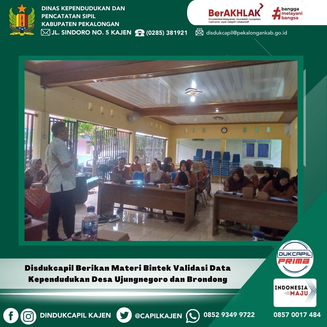 Disdukcapil Berikan Materi Bintek Validasi Data Kependudukan Desa Ujungnegoro dan Brondong