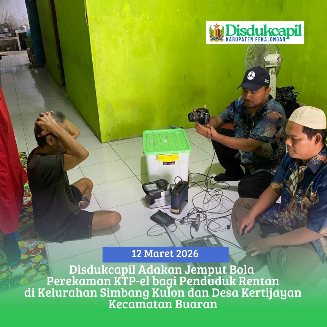 Disdukcapil Adakan Jemput Bola Perekaman KTP-el bagi Penduduk Rentan di Kelurahan Simbang Kulon Kecamatan Buaran
