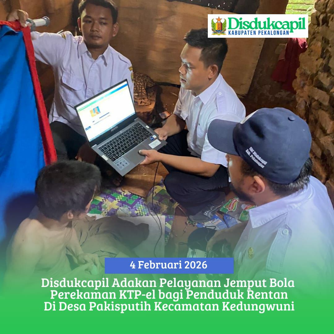 Disdukcapil Adakan Pelayanan Jemput Bola Perekaman KTP-el bagi Penduduk Rentan Di Desa Pakisputih Kecamatan Kedungwuni	