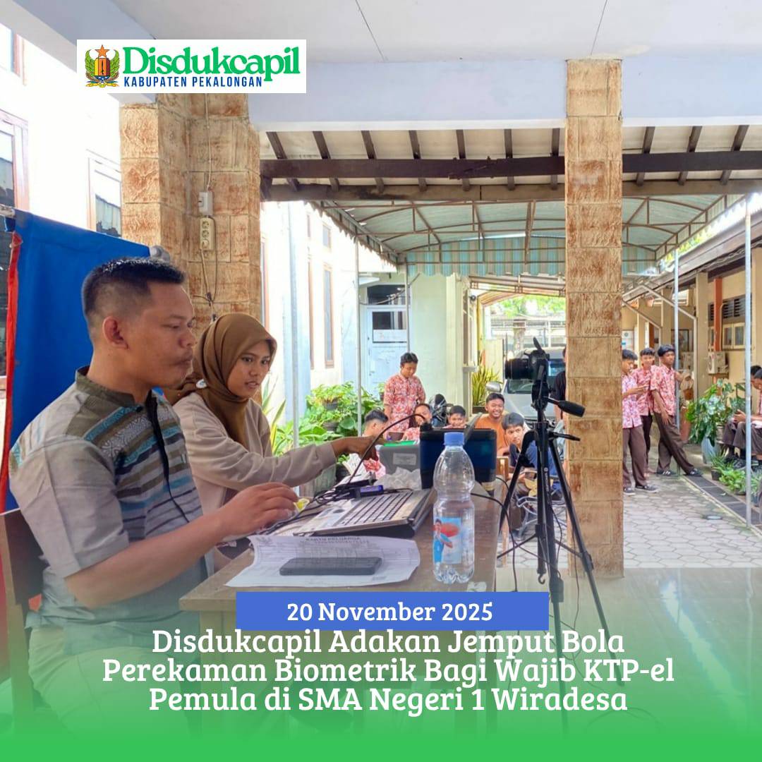 Disdukcapil Adakan Jemput Bola Perekaman Biometrik Bagi Wajib KTP-el Pemula di SMA Negeri 1 Wiradesa