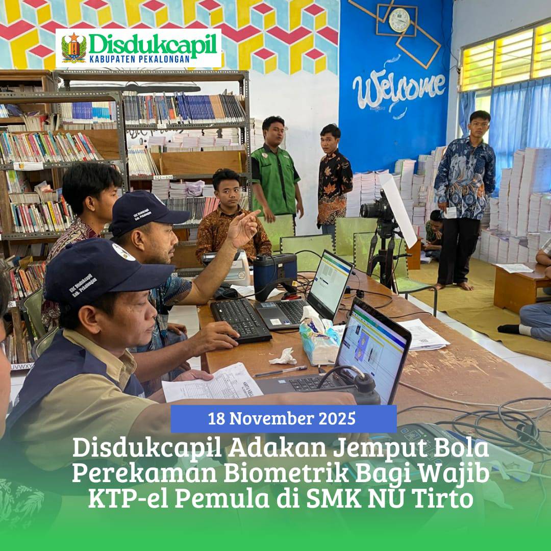 Disdukcapil Adakan Jemput Bola Perekaman Biometrik Bagi Wajib KTP-el Pemula di SMK NU Tirto