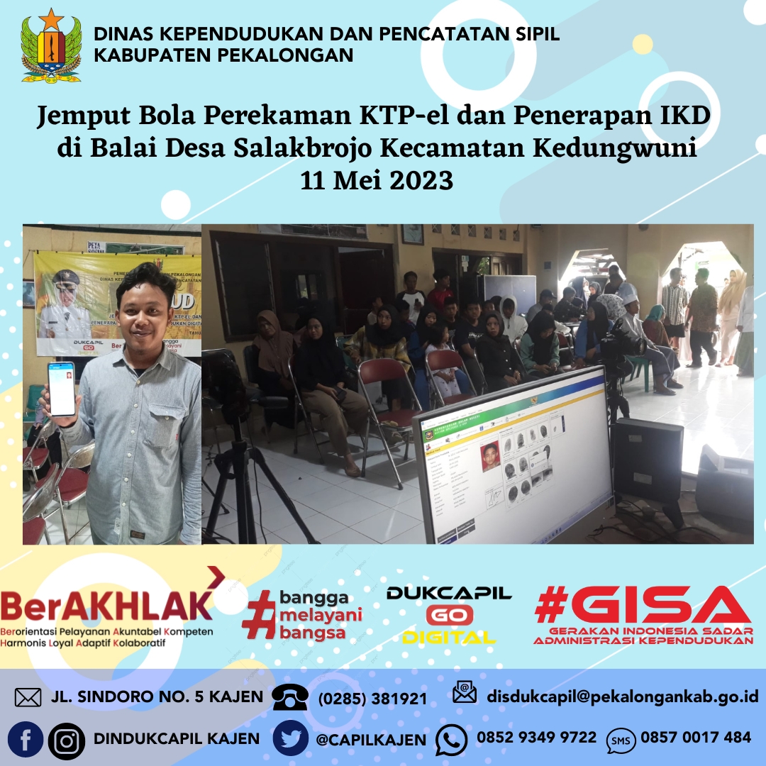 Disdukcapil gelar perekaman KTP-el di Balai Desa Salakbrojo Kecamatan Kedungwuni