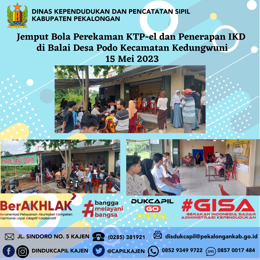 Disdukcapil gelar perekaman KTP-el di Balai Desa Podo Kecamatan Kedungwuni