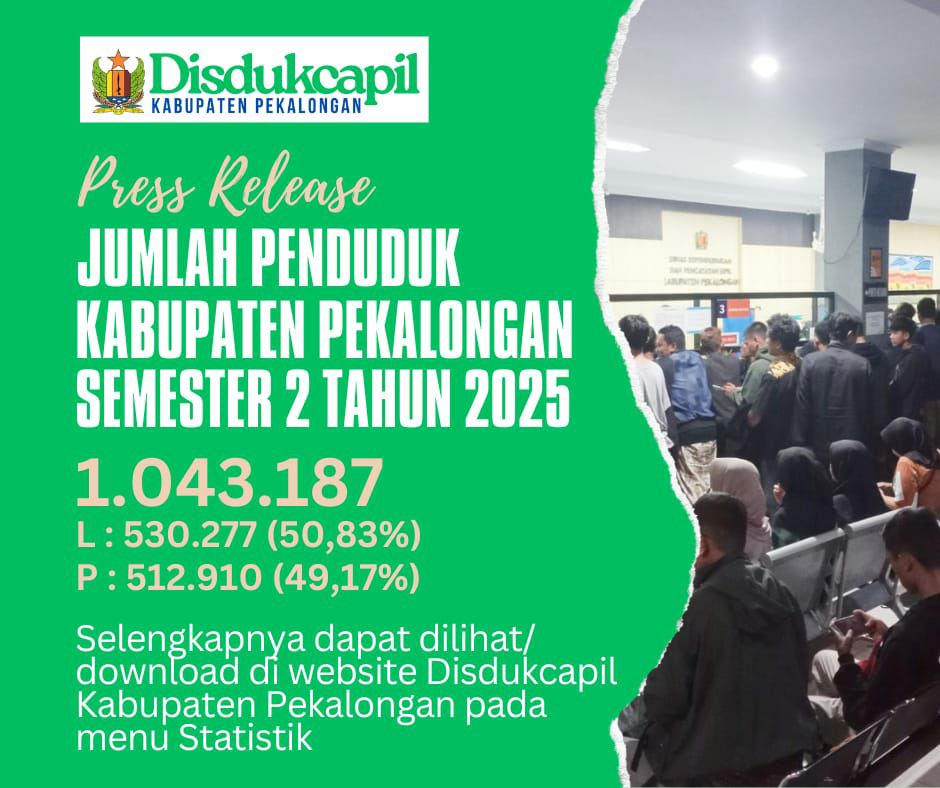 Press Release Jumlah Penduduk Kabupaten Pekalongan Semester 2 Tahun 2025