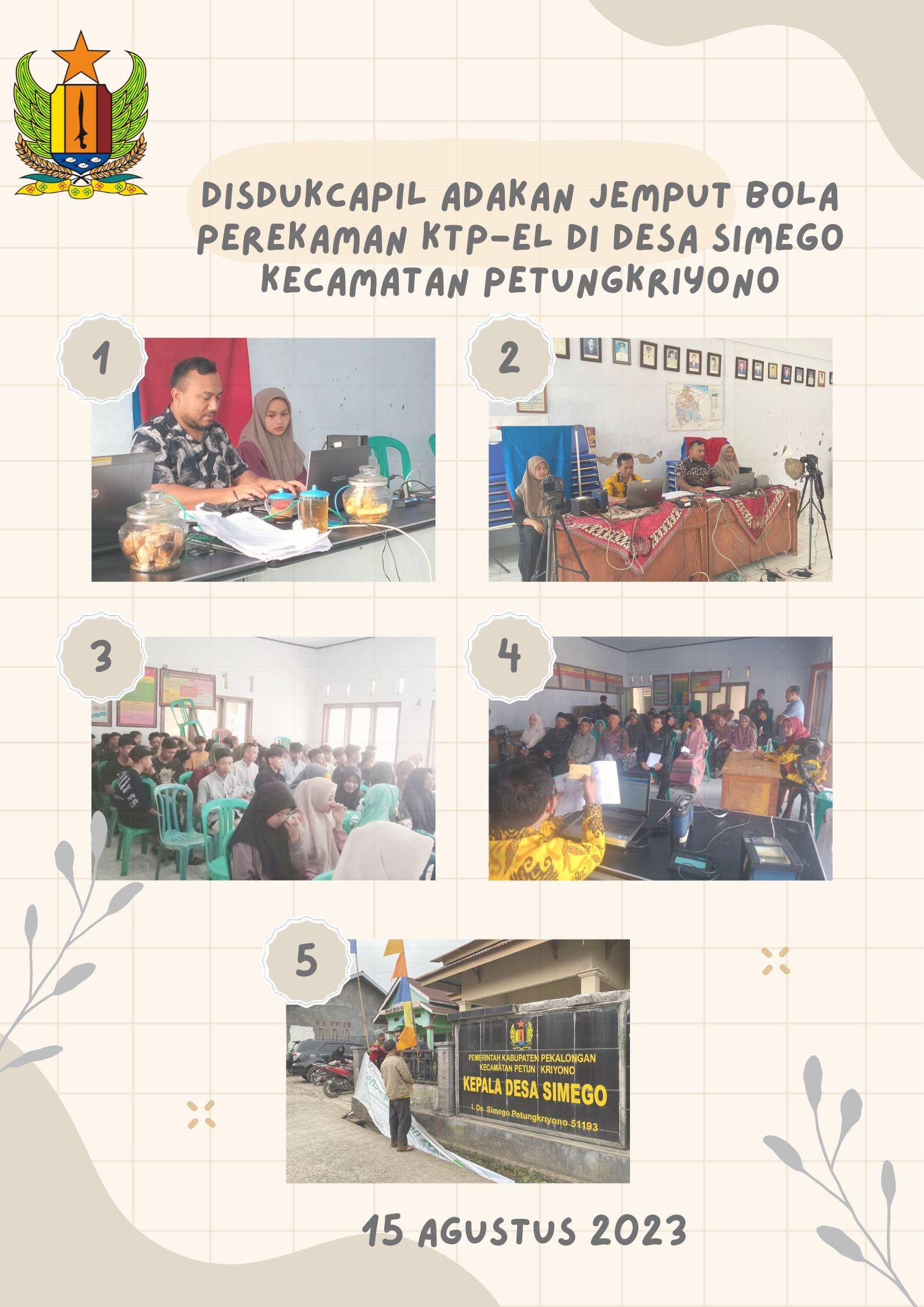Disdukcapil adakan Jemput Bola Perekaman KTP-el di Desa Simego Kecamatan Petungkriyono