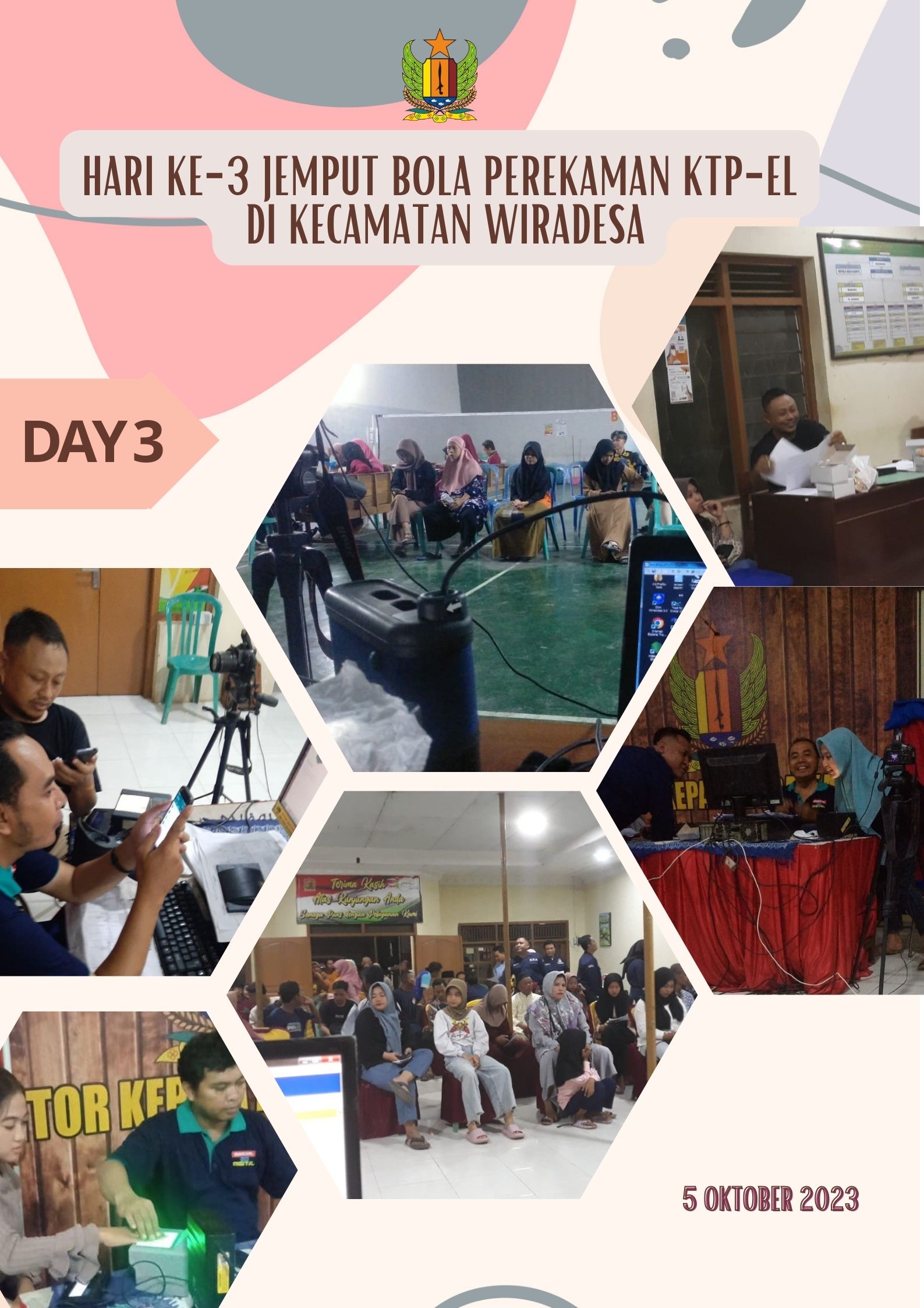 Hari ke-3 Jemput Bola Perekaman KTP-el di Kecamatan Wiradesa