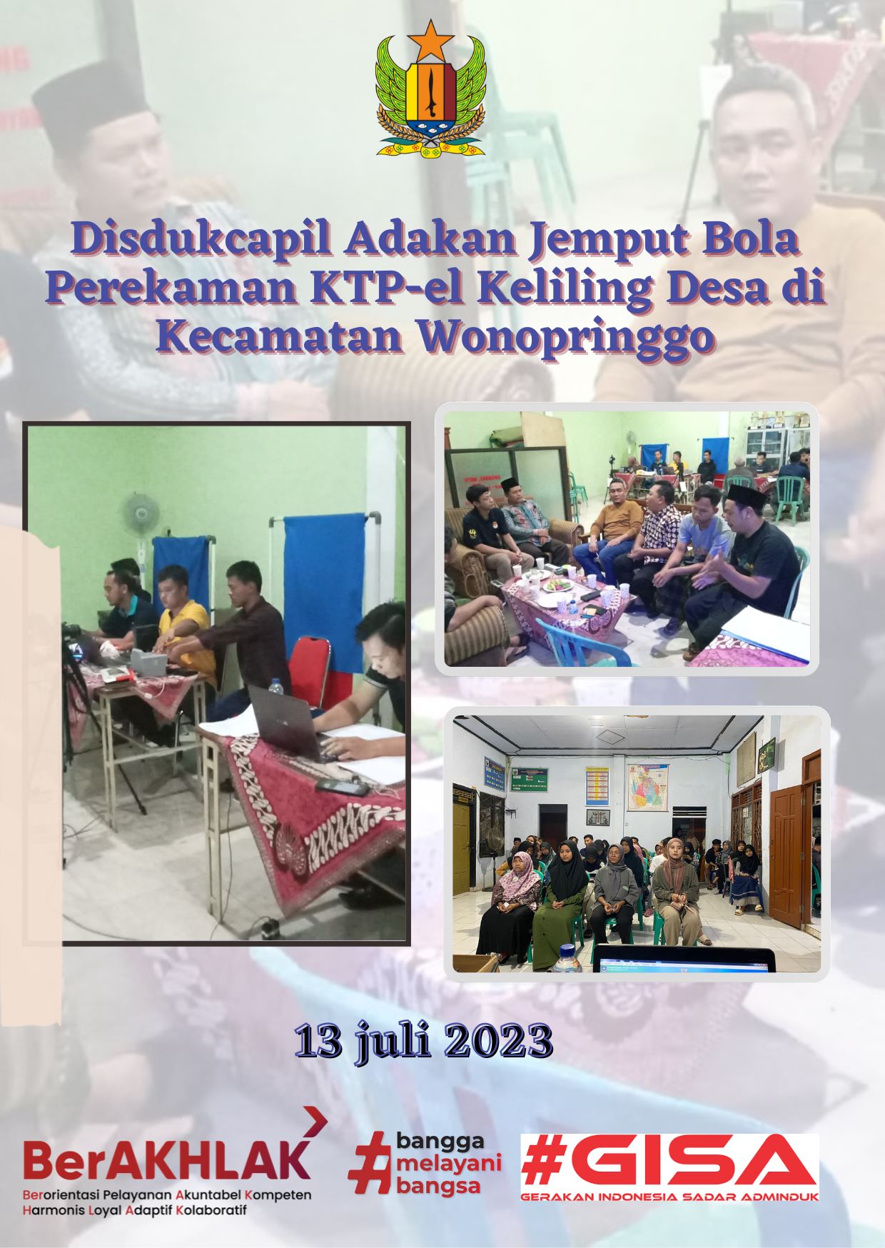 Disdukcapil Adakan Jemput Bola Perekaman KTP-el Keliling Desa di Kecamatan Wonopringgo