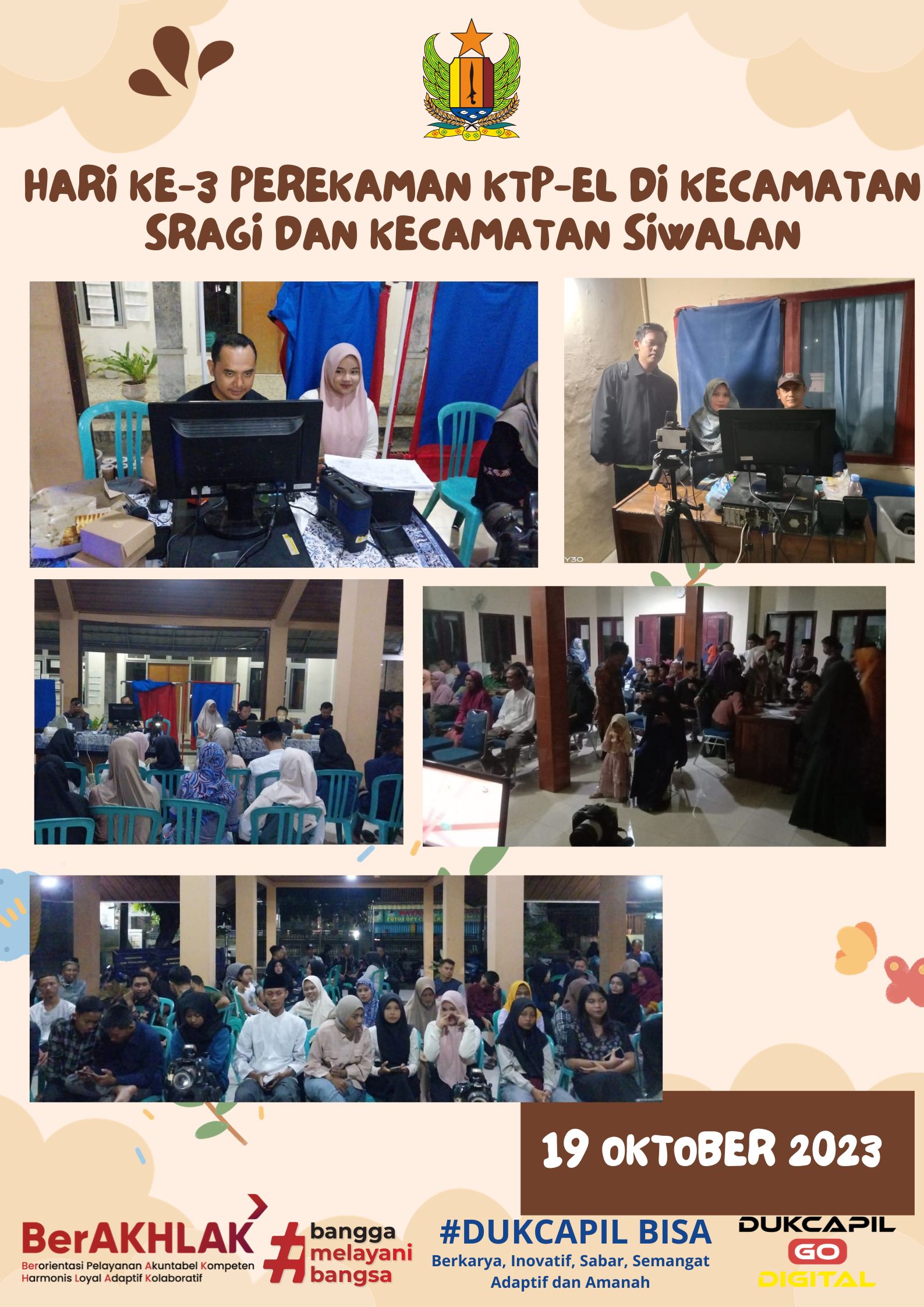 Hari Ke-3 Perekaman KTP-el di Kecamatan Sragi dan Kecamatan Siwalan
