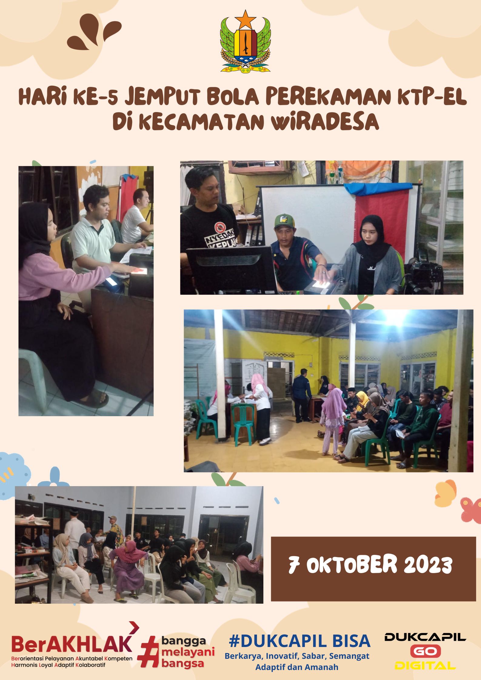 Hari ke-5 Jemput Bola Perekaman KTP-el di Kecamatan Wiradesa