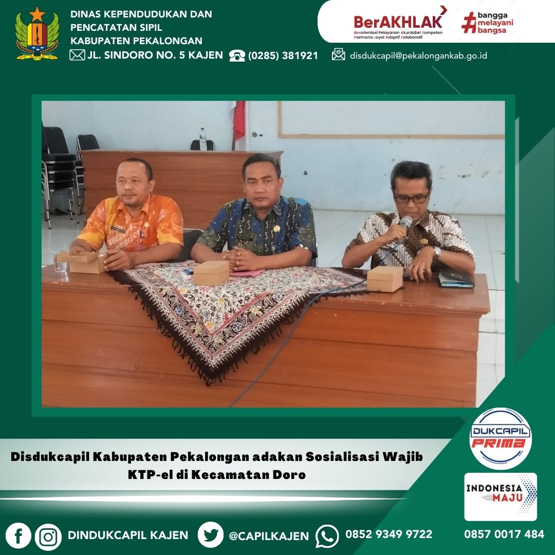 Disdukcapil Kabupaten Pekalongan adakan Sosialisasi Wajib KTP-el di Kecamatan Doro